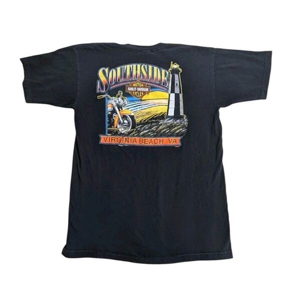 2004 Harley Davidson Virginia Beach T-Shirt Twin Cam V Twin USA Large Black Z - Picture 2 of 10